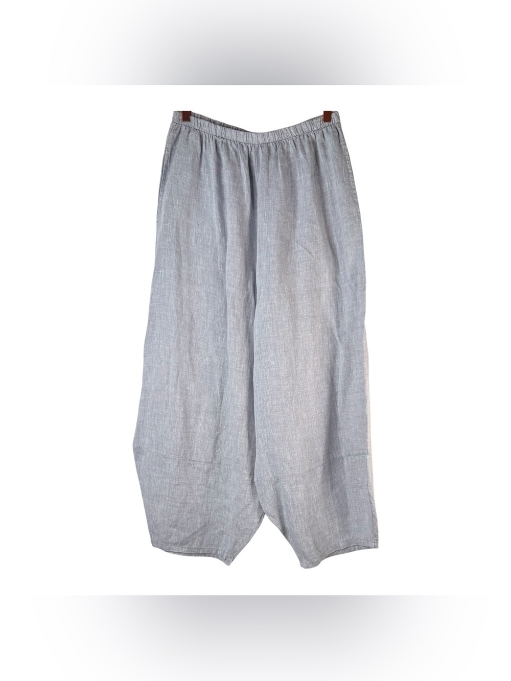 Bryn Walker Women’s Linen Lagenlook Elastic Waist Lantern Wide Leg Pants Size L